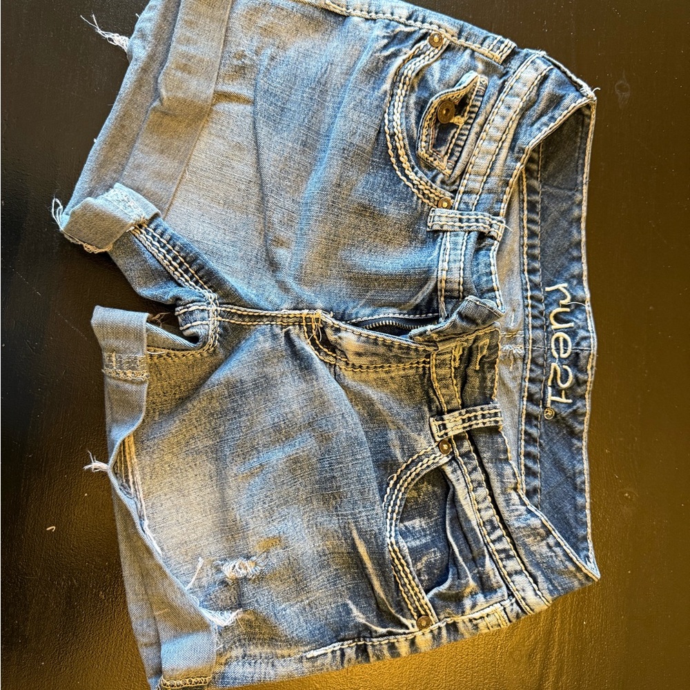 Rue21 Blue Denim Curvy Shorts